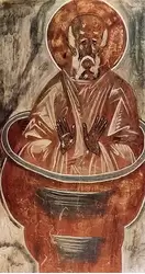 Новгород, фреска «Столпник» церкви Спаса Преображения