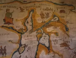 Карта на стене времен Ганзейского союза