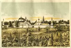 Раифский монастырь, сохранившееся изображение монастыря работы неизвестного художника
