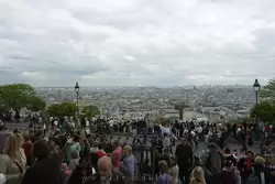 Панорама Парижа со смотровой площадки перед базиликой Сакре-Кёр