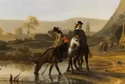 «Речной пейзаж с всадниками» Альберт Якобс Кёйп («River landscape with riders» Aelbert Cuyp)