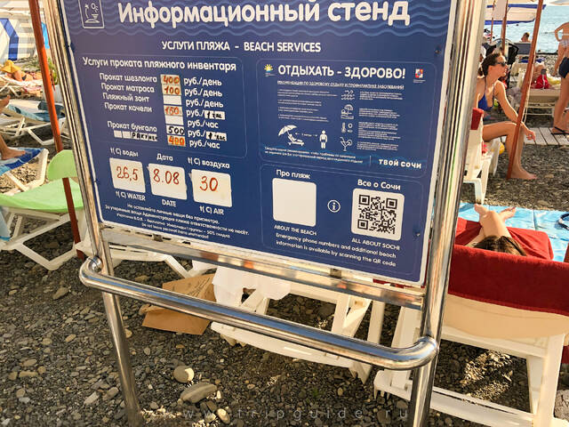 Пляжи Сочи, цены на аренду лежаков, зонтов, ракушек и бунгало на пляже «Приморский» в 2020 году