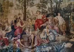 Гобелен Аполлон, окруженный музами в Угловом салоне Фонтенбло
