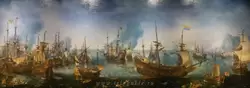 Корнелис Клас ван Виринген «Битва при Гибралтаре между голландскими и испанскими флотами 25 апреля 1607 г.» (<span lang=nl>Cornelis Claesz van Wieringen</span>)