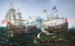 «Бой между амстердамским и английским военными кораблями 20 апреля 1605» Хендрик Корнелис Вром