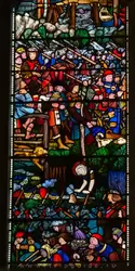 Истории из жизни Святой Фрайдзвайды — витраж в Кафедральном соборе церкви Христовой в Оксфорде