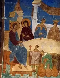 Ферапонтов монастырь, школа Дионисия «Брак в Кане Галилейской» — фреска на южном своде церкви